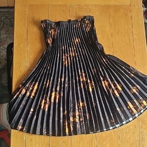 Banana Republic Black and Orange Pleated Kids Dress